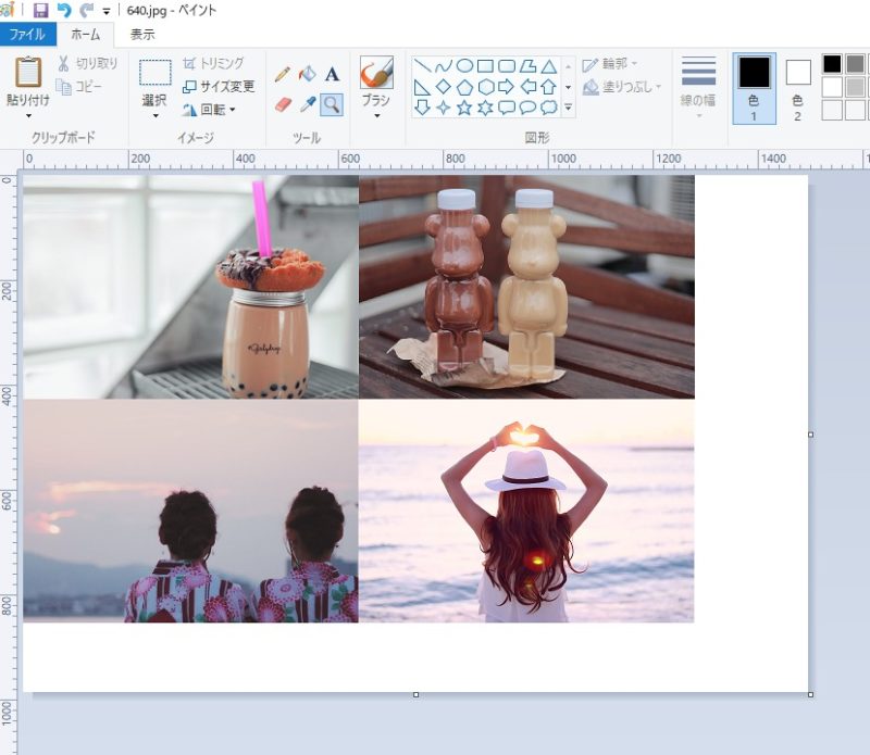Windows ペイント 画像を並べるカンタンな方法 サイズ違いの複数の写真をキレイに並べ１枚に結合して保存するまでの手順 Pedia